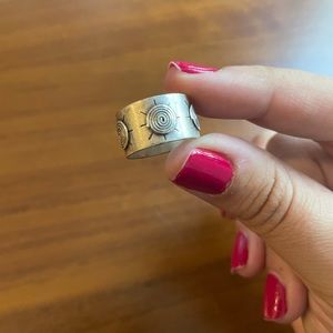 Sterling Silver Ring with Engraved Sun Spirals Size 5.5/5.75